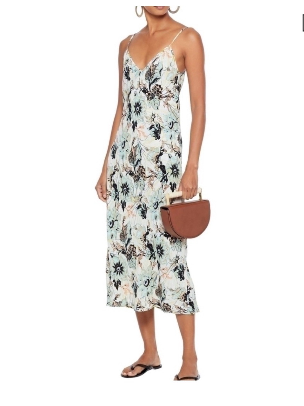 Diane Von Furstenberg DVF Annalyse Reversible Printed Crepe Slip Dress